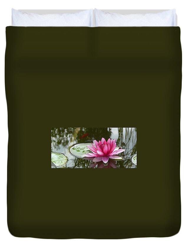 Water Lily Duvet Cover featuring the photograph Pond Magic by Evelyn Tambour