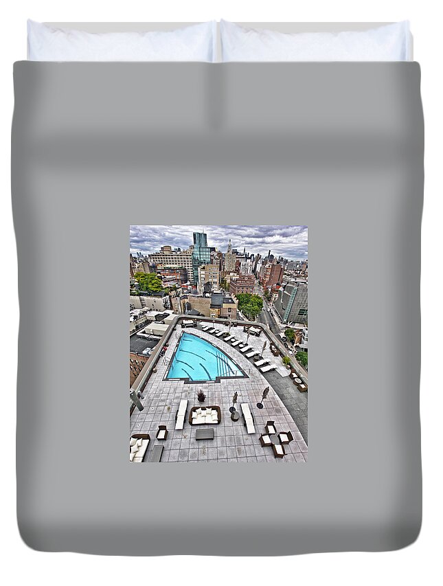  Duvet Cover featuring the photograph Pool with a View by Steve Sahm