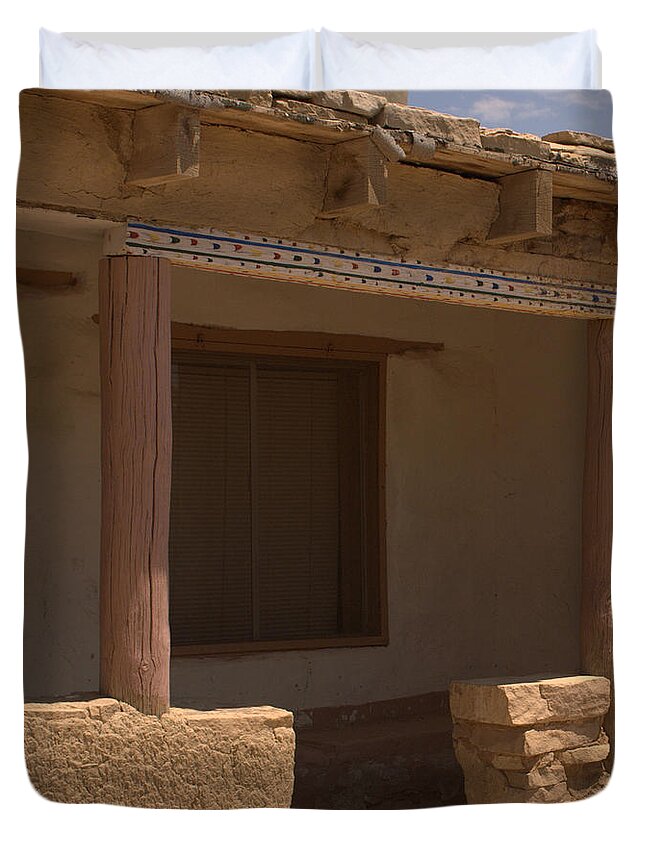  Duvet Cover featuring the photograph Porch of Pueblo Home by James Gay