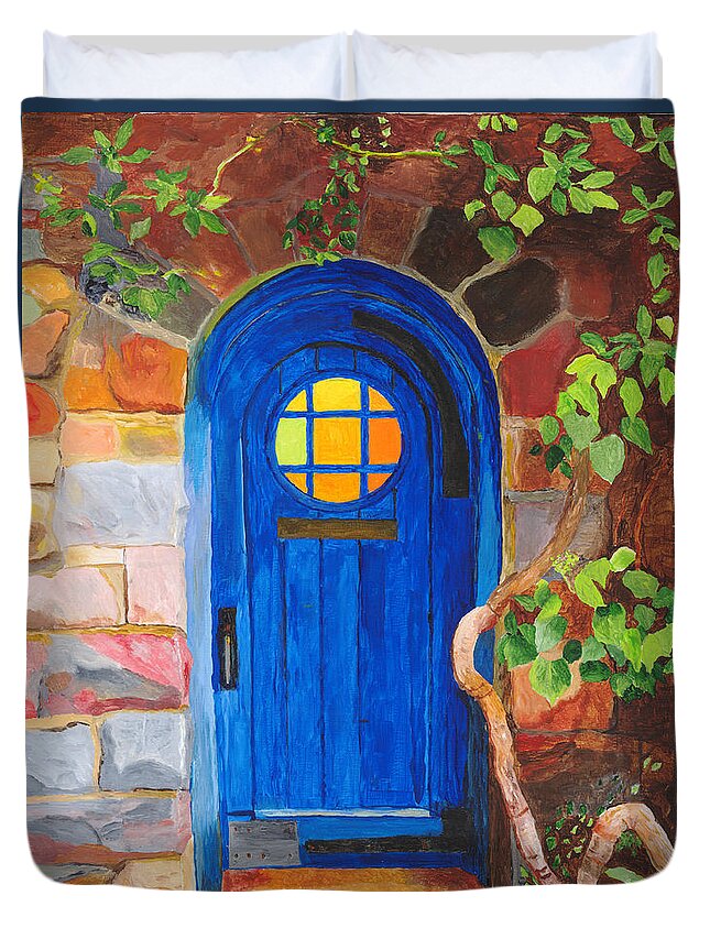 Door Duvet Cover featuring the painting Portal by Rodney Campbell