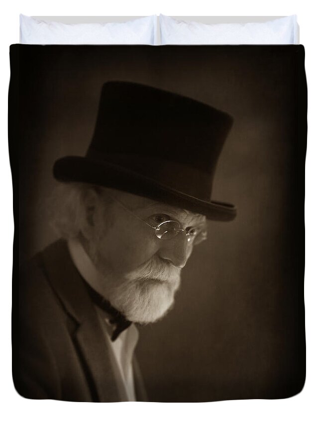Portrait Of A Senior Victorian Or Edwardian Man Duvet Cover For