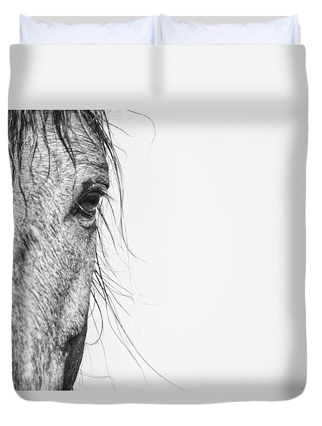 Wild Duvet Cover featuring the photograph Portrait of a Wild Mustang by Bob Decker