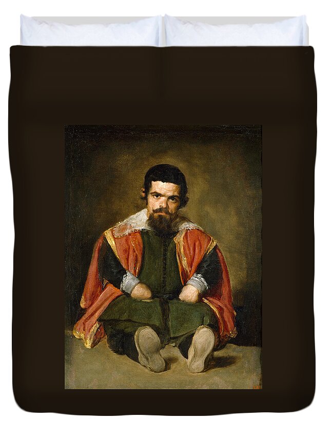 Diego Velazquez Duvet Cover featuring the painting Portrait of Sebastian de Morra by Diego Velazquez