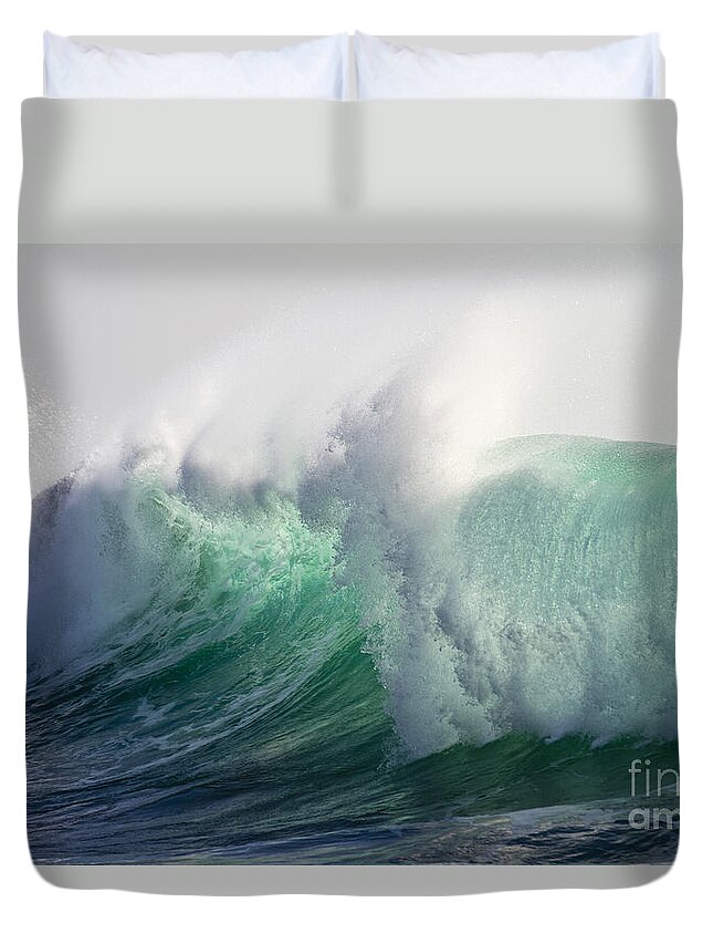 Wave Duvet Cover featuring the photograph Portuguese Sea Surf by Heiko Koehrer-Wagner