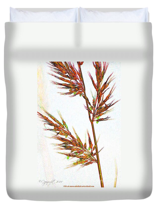 Indian Summer Duvet Cover featuring the painting Prairie Grass Sunrise by PainterArtist FIN