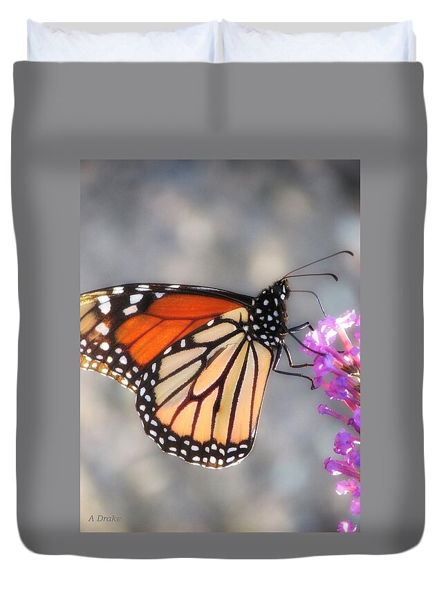 Butterfly Duvet Cover featuring the digital art Preference for Pink by Alec Drake