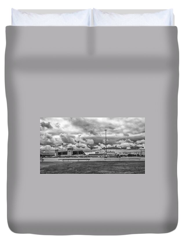 Bills Football Duvet Cover featuring the photograph Prepping For Opening Day by Guy Whiteley