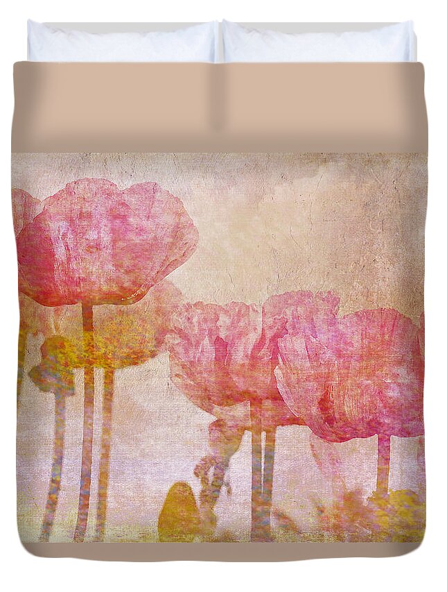 Poppy Duvet Cover featuring the photograph Pretty Poppy Garden by Peggy Collins