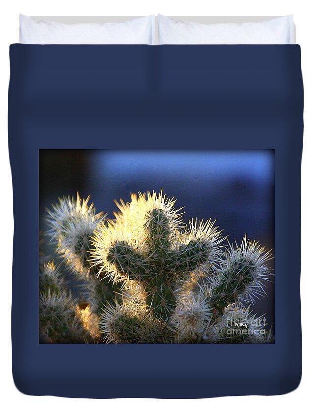 Prickly Sunset Duvet Cover featuring the photograph Prickly Sunset by Patrick Witz