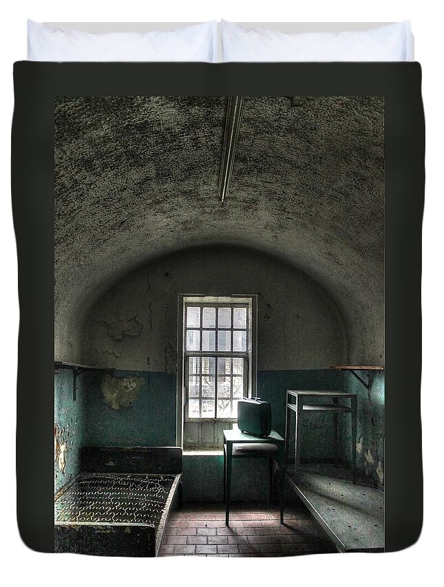 Prison Duvet Cover featuring the photograph Prison Cell by Jane Linders
