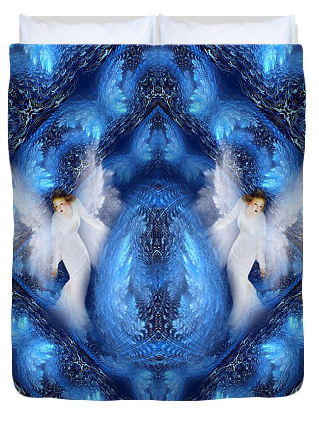 Gland Duvet Cover featuring the digital art Protecting the pineal gland - meditation art by Giada Rossi by Giada Rossi
