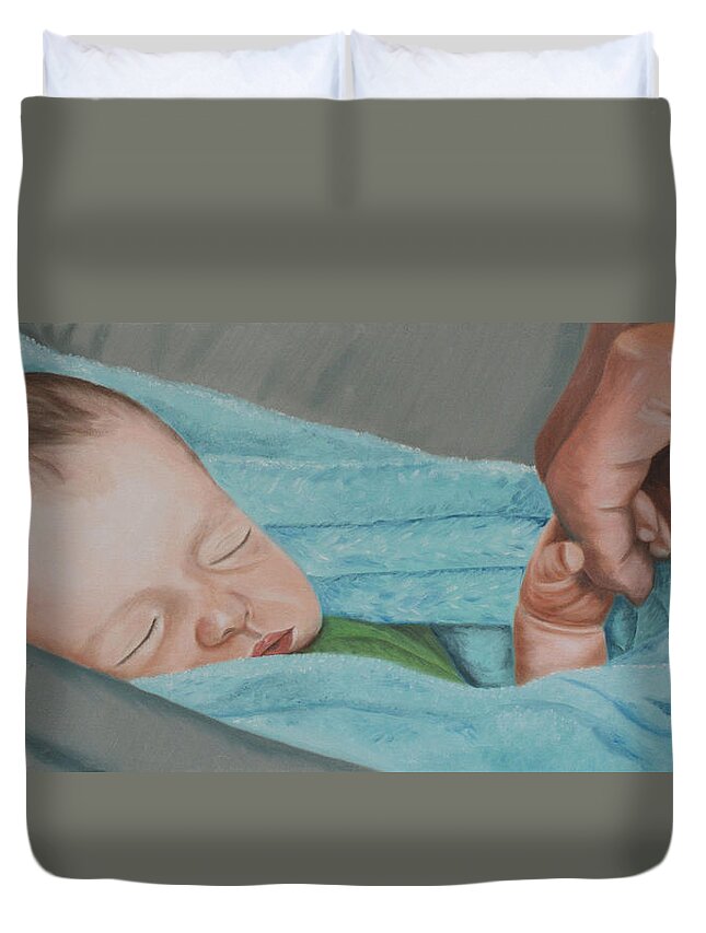 Baby Duvet Cover featuring the painting Psalm Four Eight by Jill Ciccone Pike