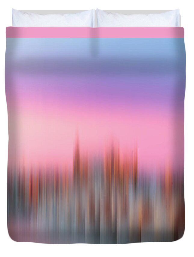 Art Duvet Cover featuring the digital art Psychedelic Background Based On Blured by Ideas studio