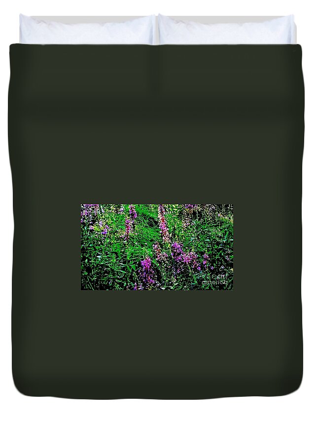 Purple Weeds Duvet Cover featuring the photograph Purple by William Norton
