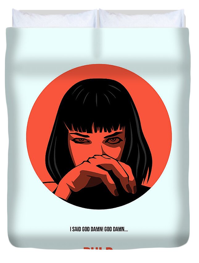  Duvet Cover featuring the painting Pulp Fiction Poster 4 by Naxart Studio