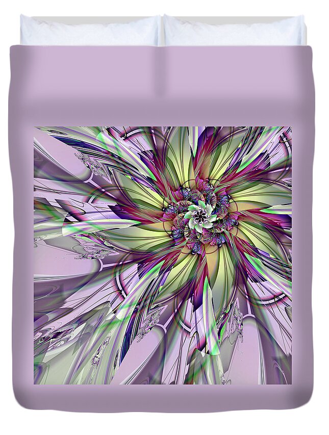 Flower Duvet Cover featuring the digital art Purple Delight by Kiki Art