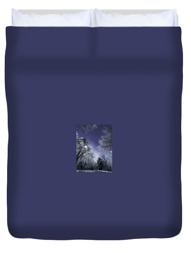 Winter Duvet Cover featuring the photograph Purple Haze by Dani McEvoy