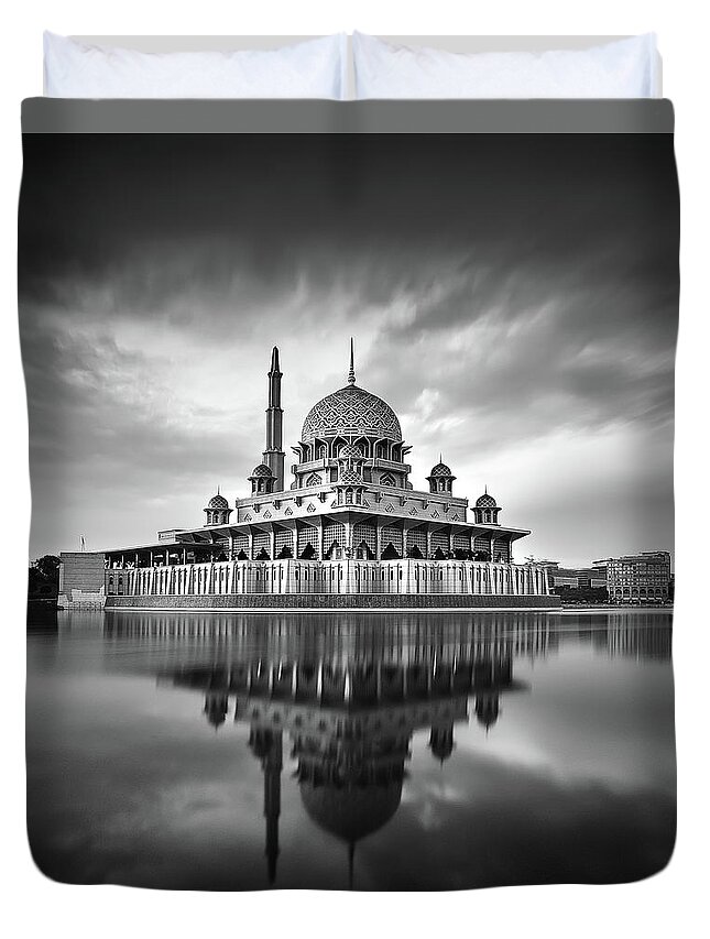 Mosque Duvet Cover featuring the photograph Putra Mosque by Photography By Azam Alwi