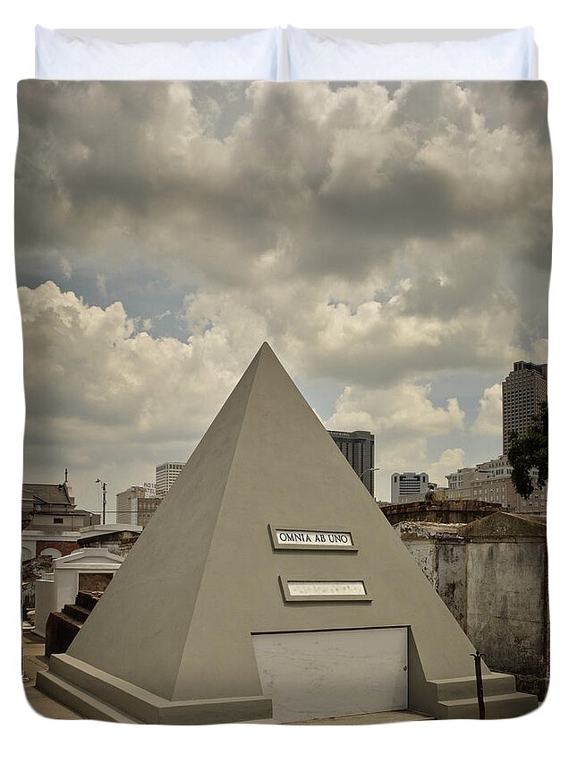 Path Duvet Cover featuring the photograph Pyramid of Saint Louis Cemetery by Greg and Chrystal Mimbs