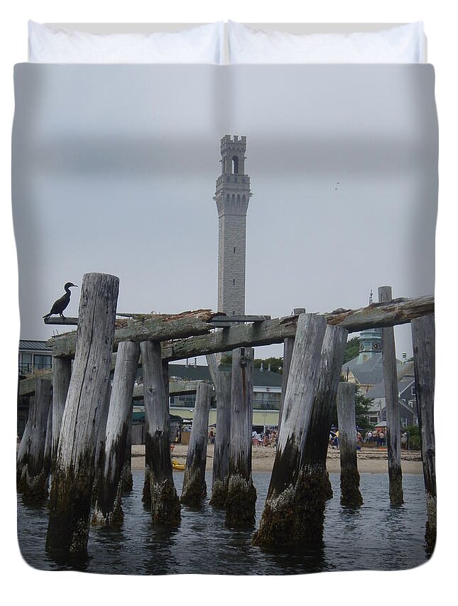 Nature Duvet Cover featuring the photograph Pyrate on The Dock 1 by Robert Nickologianis