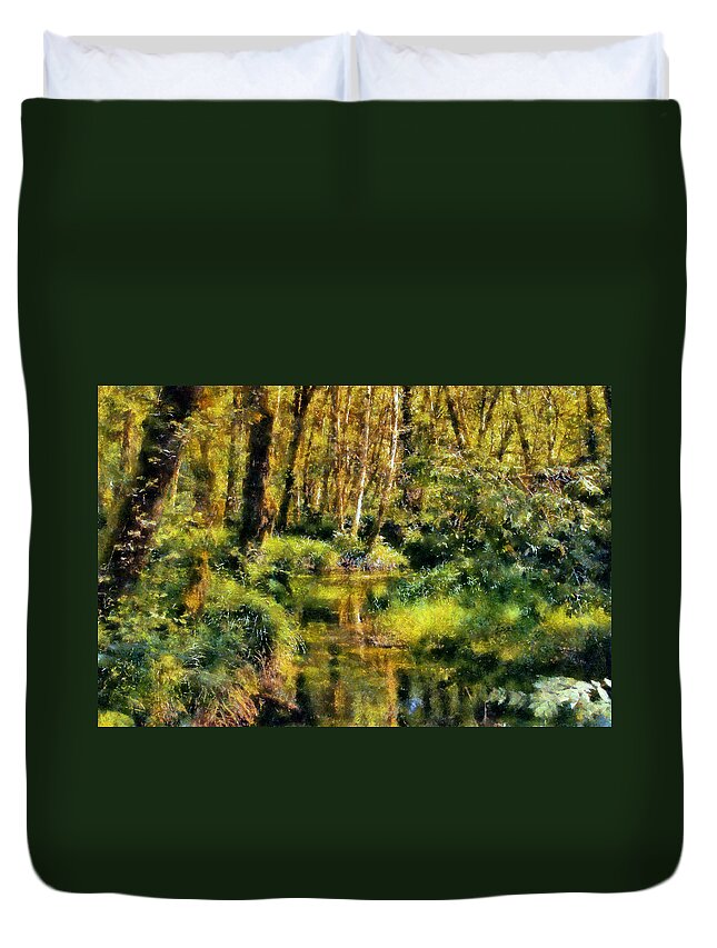 Quinault Rain Forest Duvet Cover featuring the digital art Quinault Rain Forest by Kaylee Mason