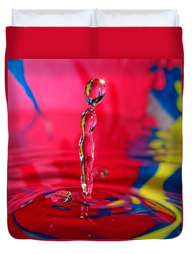  Abstract Duvet Cover featuring the photograph Rainbow Drop by Peter Lakomy