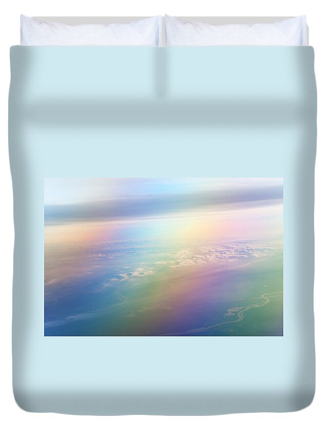 Rainbow Duvet Cover featuring the photograph Rainbow Earth. Essence of Life by Jenny Rainbow