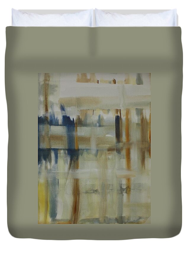 Man Duvet Cover featuring the painting Rainy Day by Hazel Millington