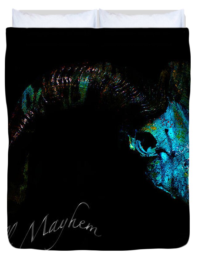Skulls Mayhem Art Duvet Cover featuring the photograph Rammed by Mayhem Mediums