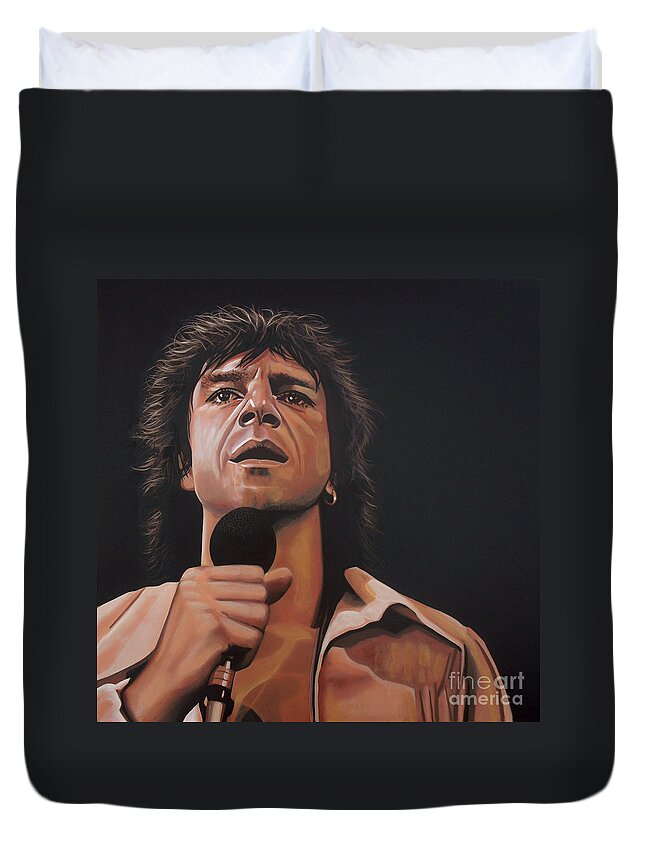 Ramses Shaffy Duvet Cover featuring the painting Ramses Shaffy by Paul Meijering