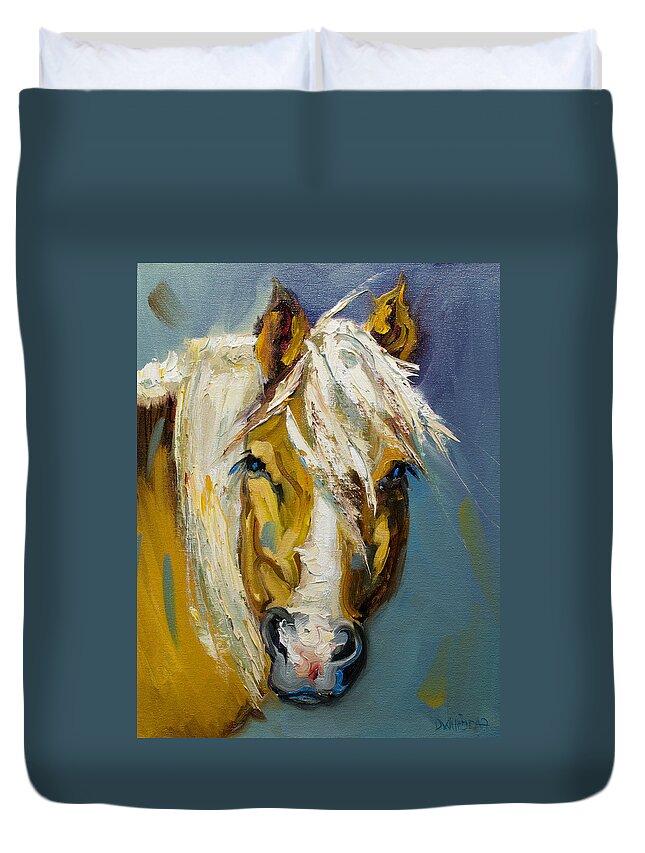 Horse Duvet Cover featuring the painting Ranch Horse by Diane Whitehead