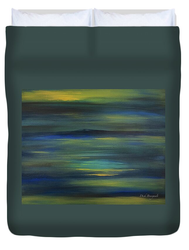 Rangeley Duvet Cover featuring the painting Rangeley by Dick Bourgault