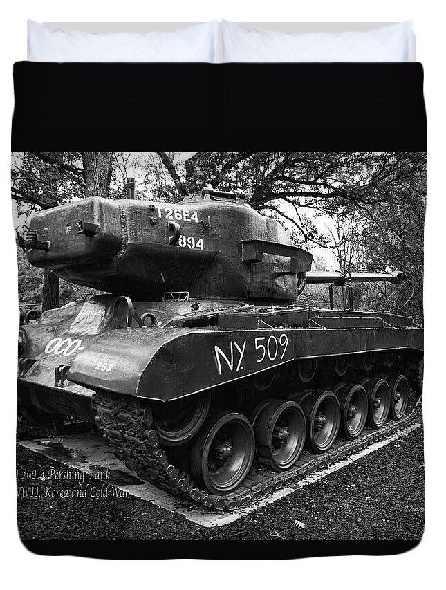 Rare T26e4 Pershing Tank Bw Duvet Cover For Sale By Thomas Woolworth