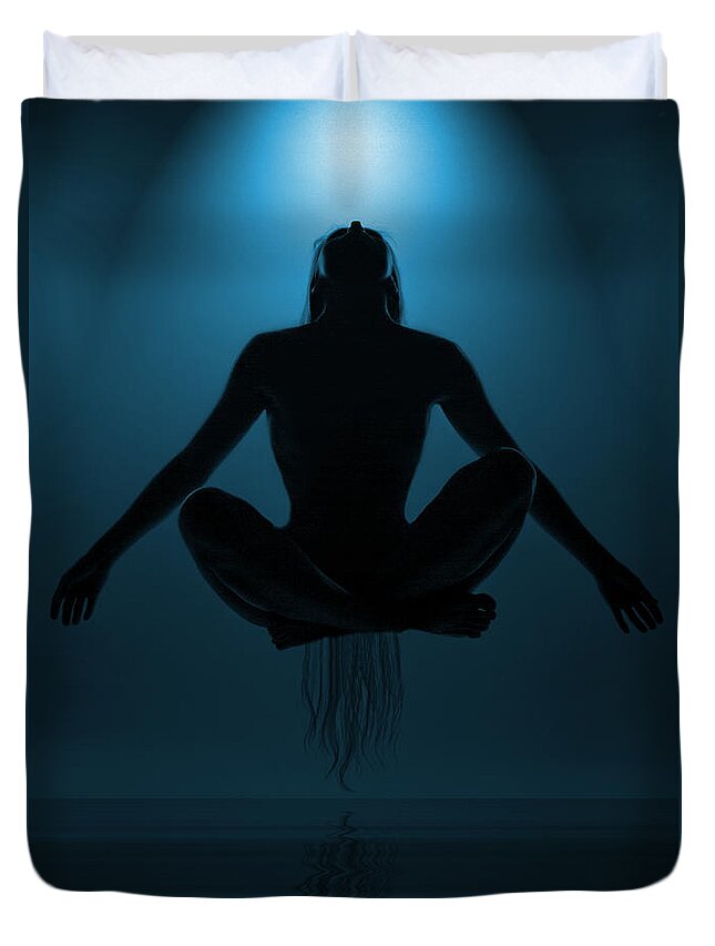 Festblues Duvet Cover featuring the photograph Reaching Nirvana.. by Nina Stavlund