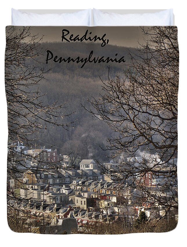 Reading Duvet Cover featuring the photograph Reading Pennsylvania by Trish Tritz