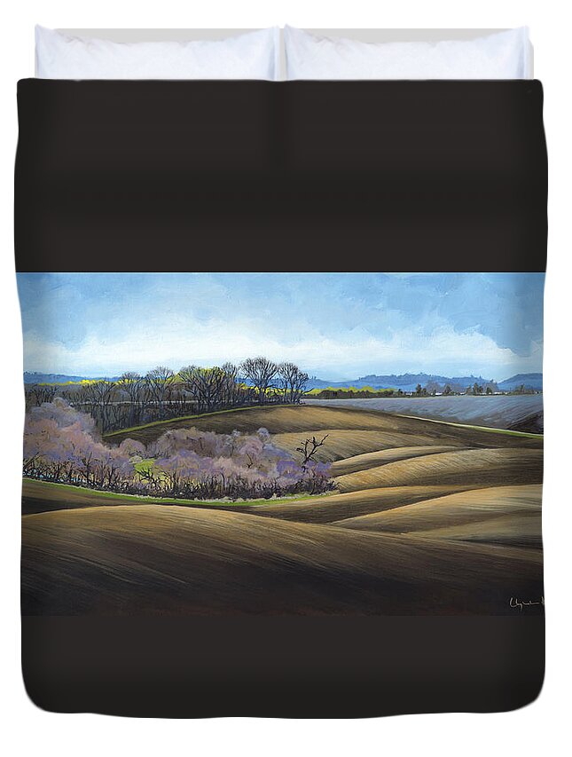 Painting Duvet Cover featuring the painting Ready for Planting by Lynn Hansen
