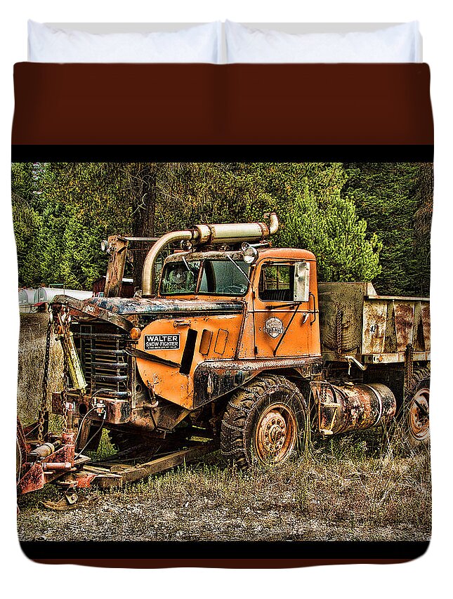 Snow Plow Duvet Cover featuring the photograph Ready for Snow By Ron Roberts by Ron Roberts