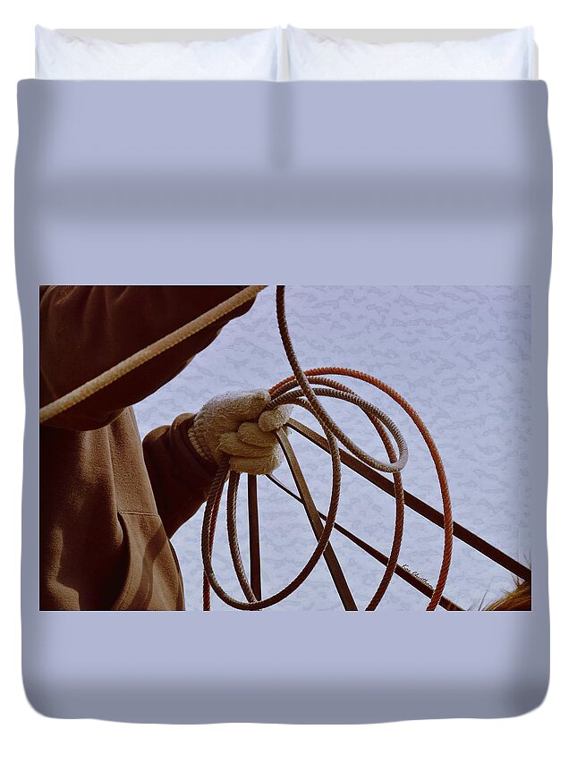 Roper Duvet Cover featuring the photograph Ready to Rope by Kae Cheatham