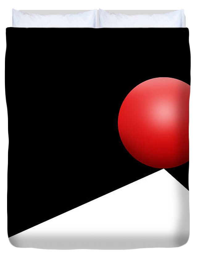 Abstract Duvet Cover featuring the photograph Red Ball 29 by Mike McGlothlen