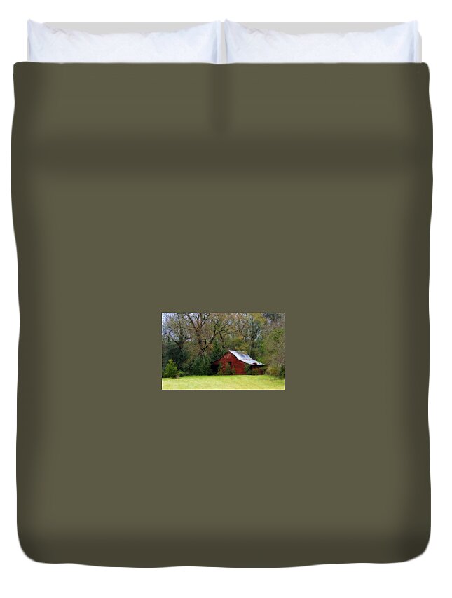 Red Barn Duvet Cover featuring the photograph Red Barn by Steven Richardson