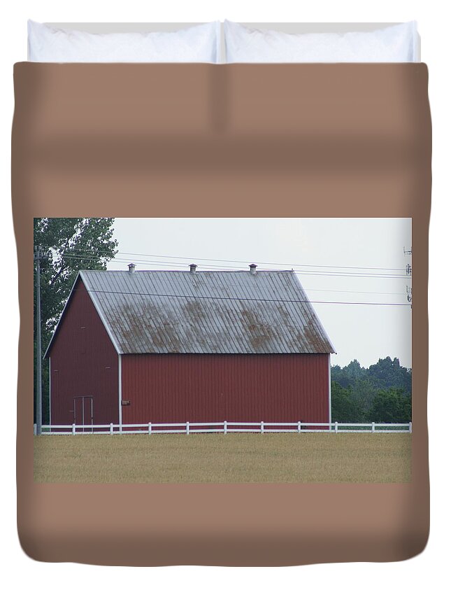 Barn Duvet Cover featuring the photograph Kentucky Red Barn by Valerie Collins