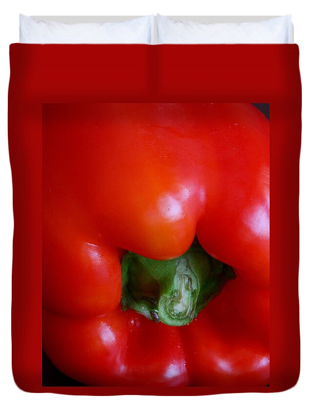 Pepper Duvet Cover featuring the photograph Red Bell Pepper by Joe Kozlowski