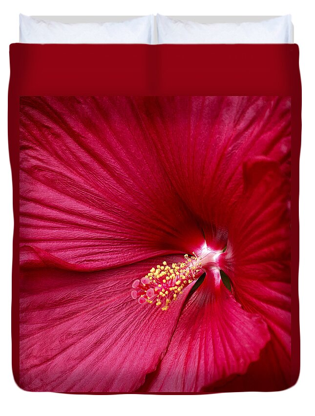 Red Flower 2 Duvet Cover featuring the photograph Red Flower 2 by Wes and Dotty Weber