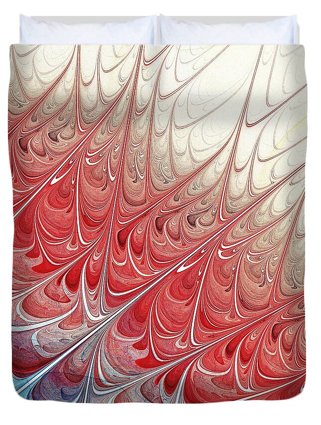 Malakhova Duvet Cover featuring the digital art Red Folium by Anastasiya Malakhova