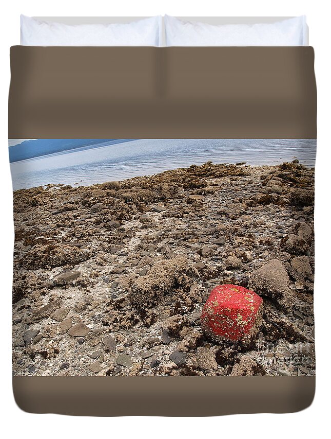 Red Duvet Cover featuring the photograph Red Out of Place by Vivian Martin