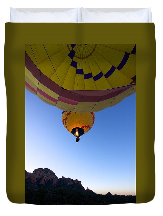 Sedona Duvet Cover featuring the photograph Red Rock Ballooning 1 by David Beebe