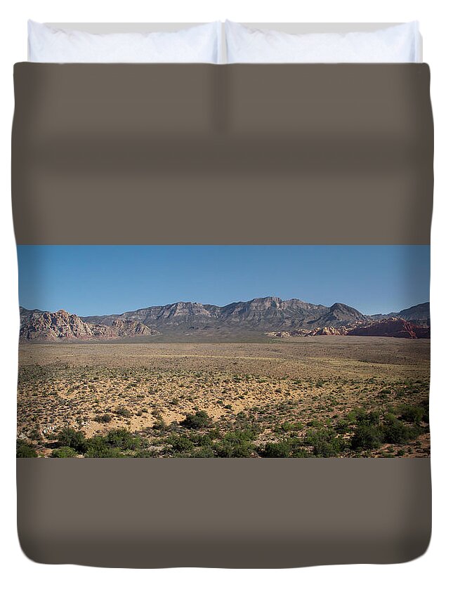 Tranquility Duvet Cover featuring the photograph Red Rock Canyon Overlook Las Vegas, Nv by Don Mccullough