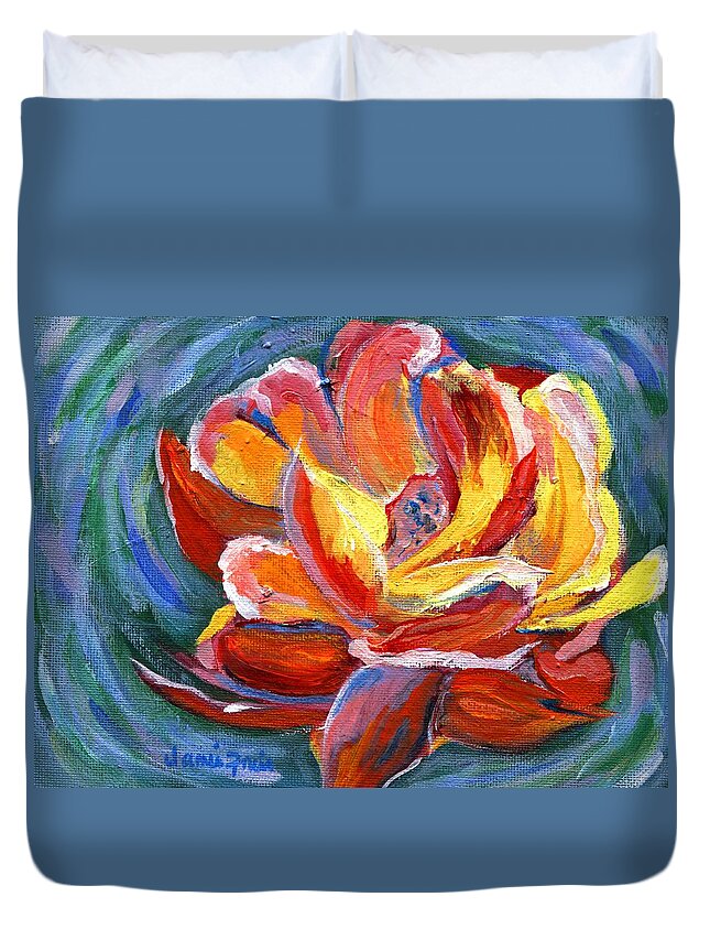 Rose Duvet Cover featuring the painting Red Rose by Jamie Frier