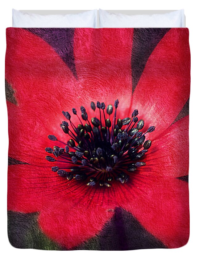 Poppy Duvet Cover featuring the photograph Red Shimmers by Melanie Lankford Photography