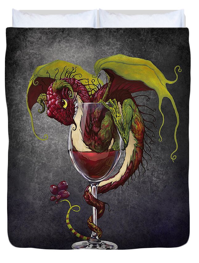 Dragon Duvet Cover featuring the digital art Red Wine Dragon by Stanley Morrison